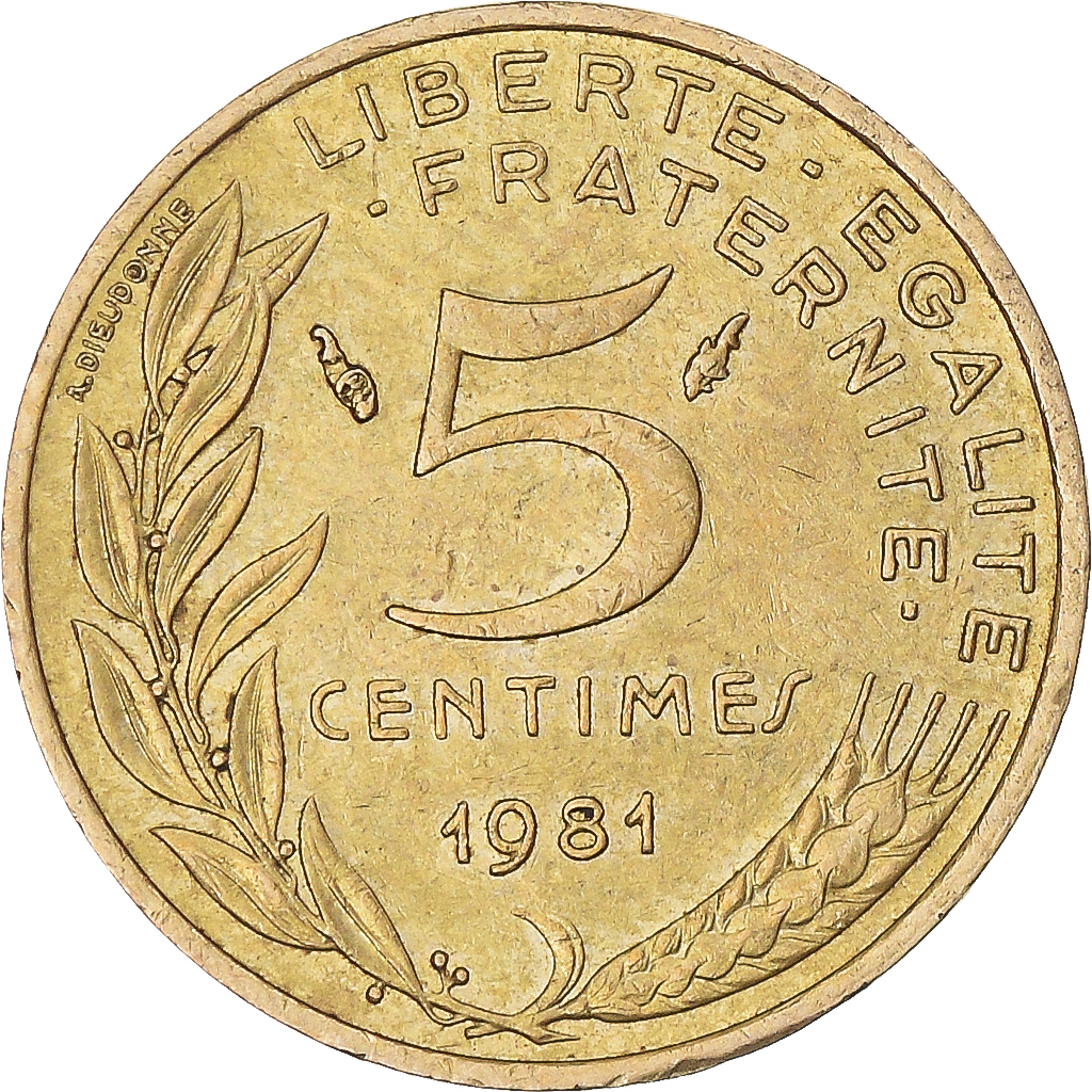 France, 5 Centimes, 1981
