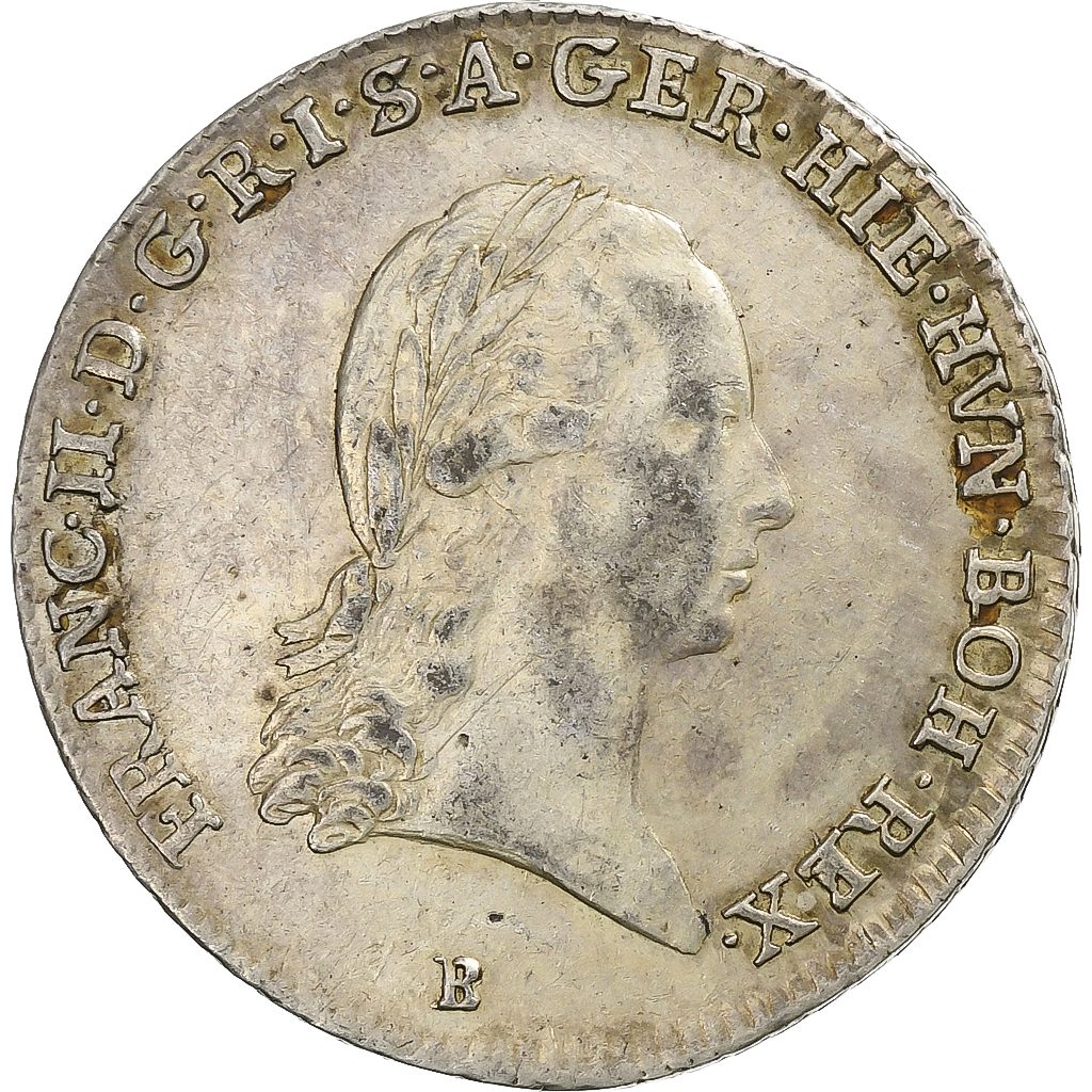 Austrian Netherlands, Francis II, 1/4 Kronenthaler, 1793, Kremnica, Silver