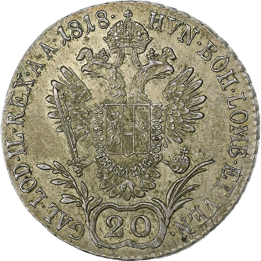 Austria, Franz I, 20 Kreuzer, 1818, Alba Iulia, Silver, , KM:2143