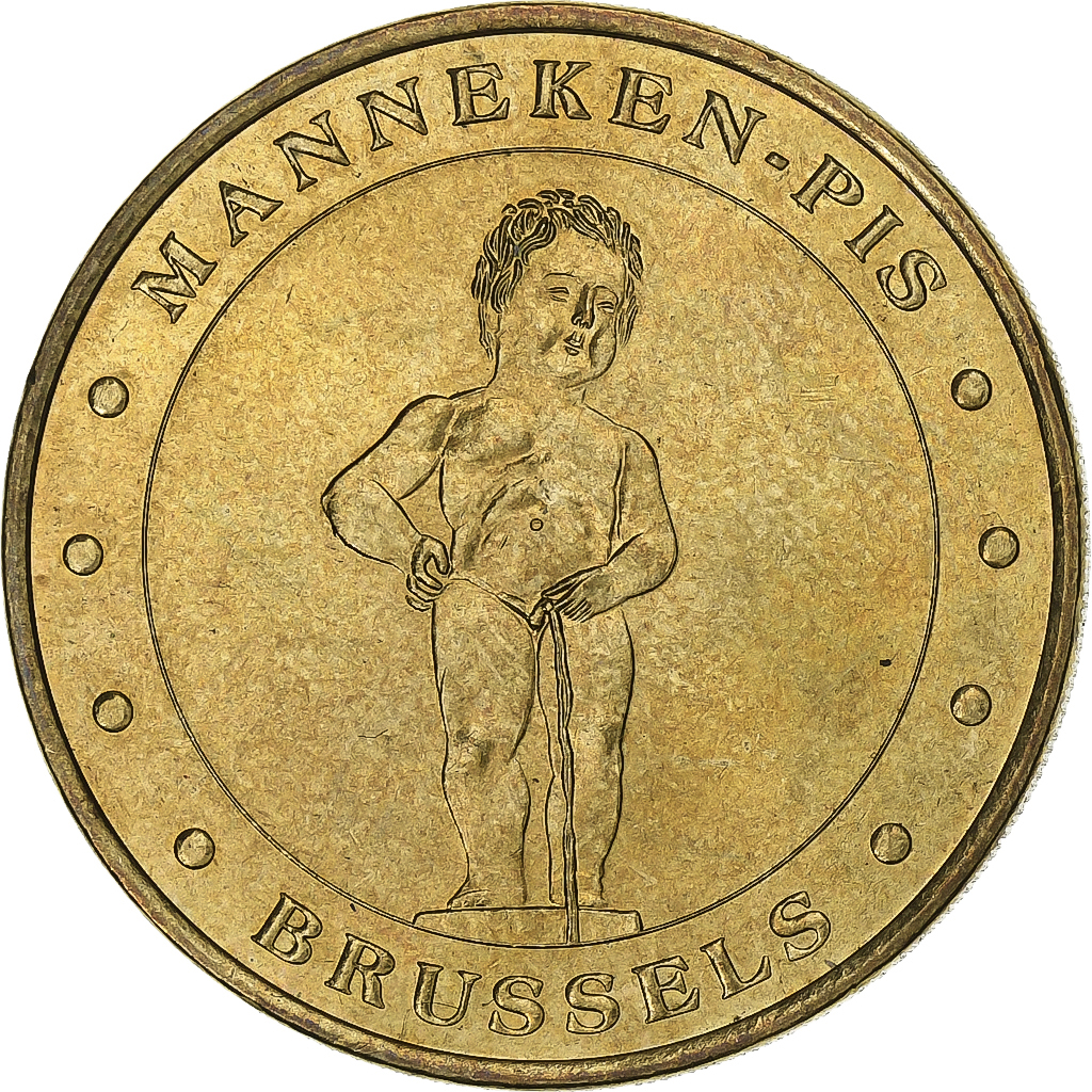 France, Tourist token, Brussels, Manneken-Pis, Undated (1999), MDP, Brass