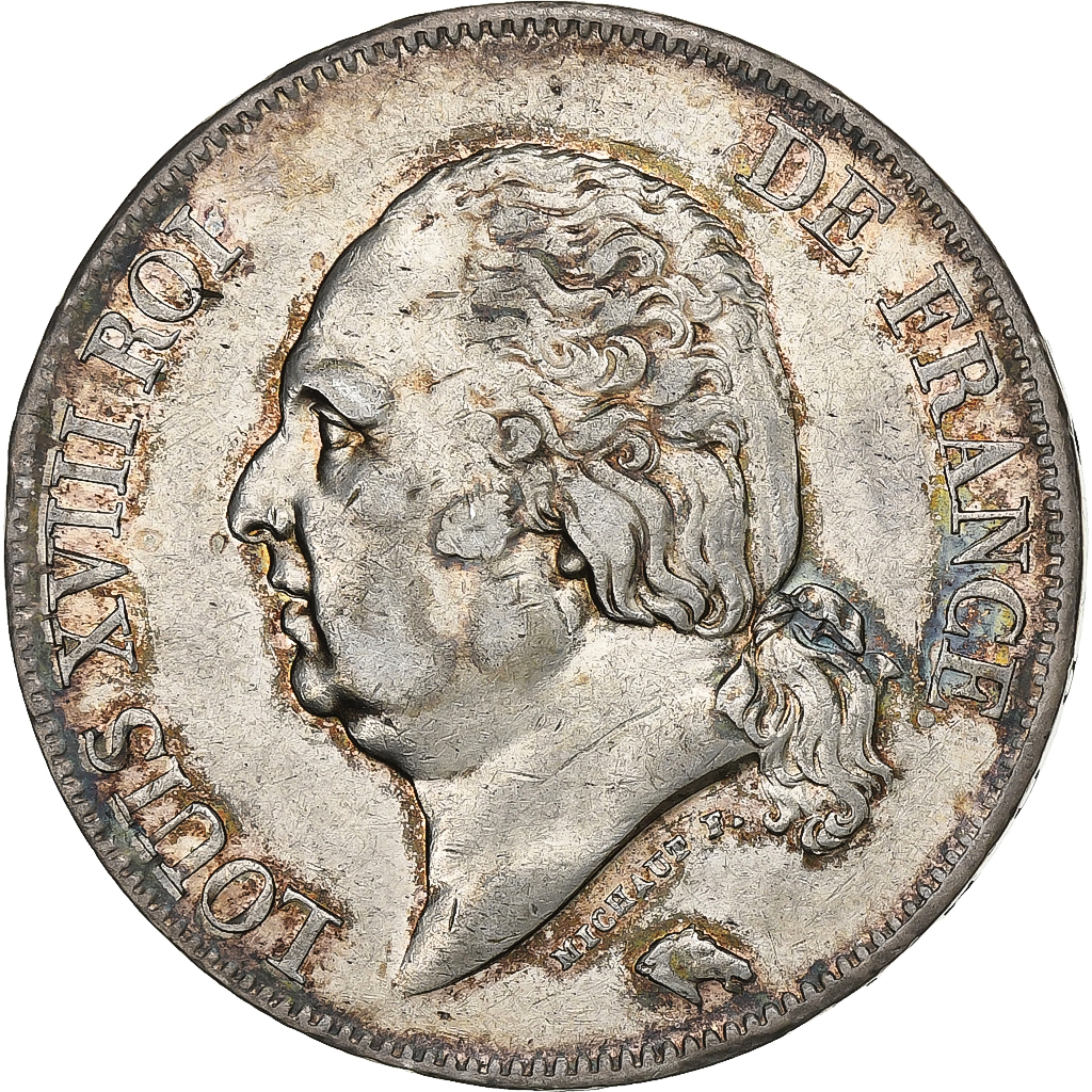 France, Louis XVIII, 5 Francs, 1824, Lille, Silver, , Gadoury:614