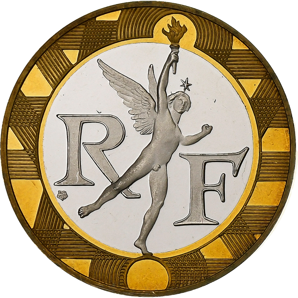 France, 10 Francs, Génie, 1997, MDP, Proof, Bi-Metallic, 