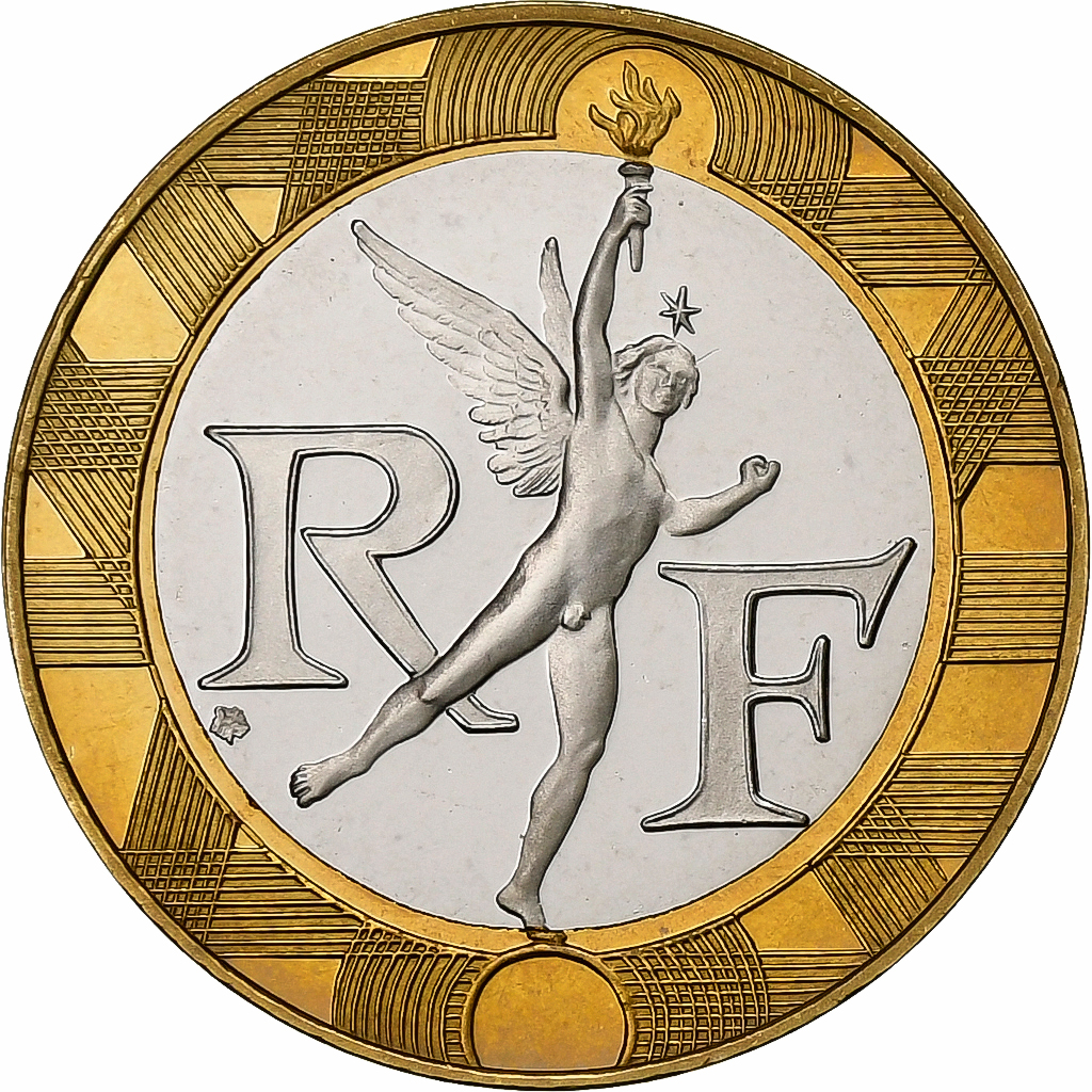 France, 10 Francs, Génie, 2000, MDP, Proof, Bi-Metallic, 