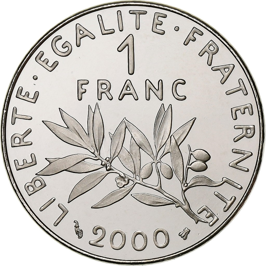 France, 1 Franc, Semeuse, 2000, MDP, Proof, Nickel, 