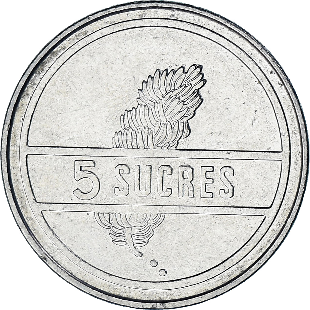 Ecuador, 5 Sucres, Cinco, 1991