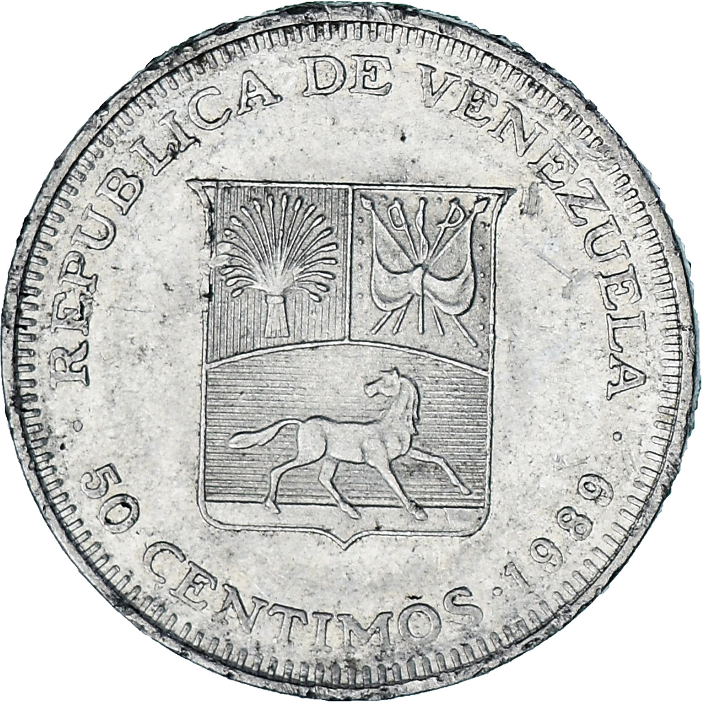 Venezuela, 50 Centimos, 1989