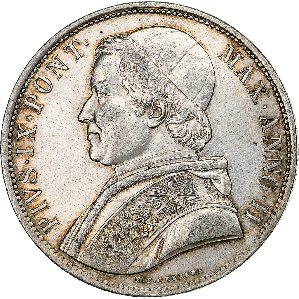 Papal States, Pius IX, Scudo, 1847, Rome, Silver, , KM:1336.1