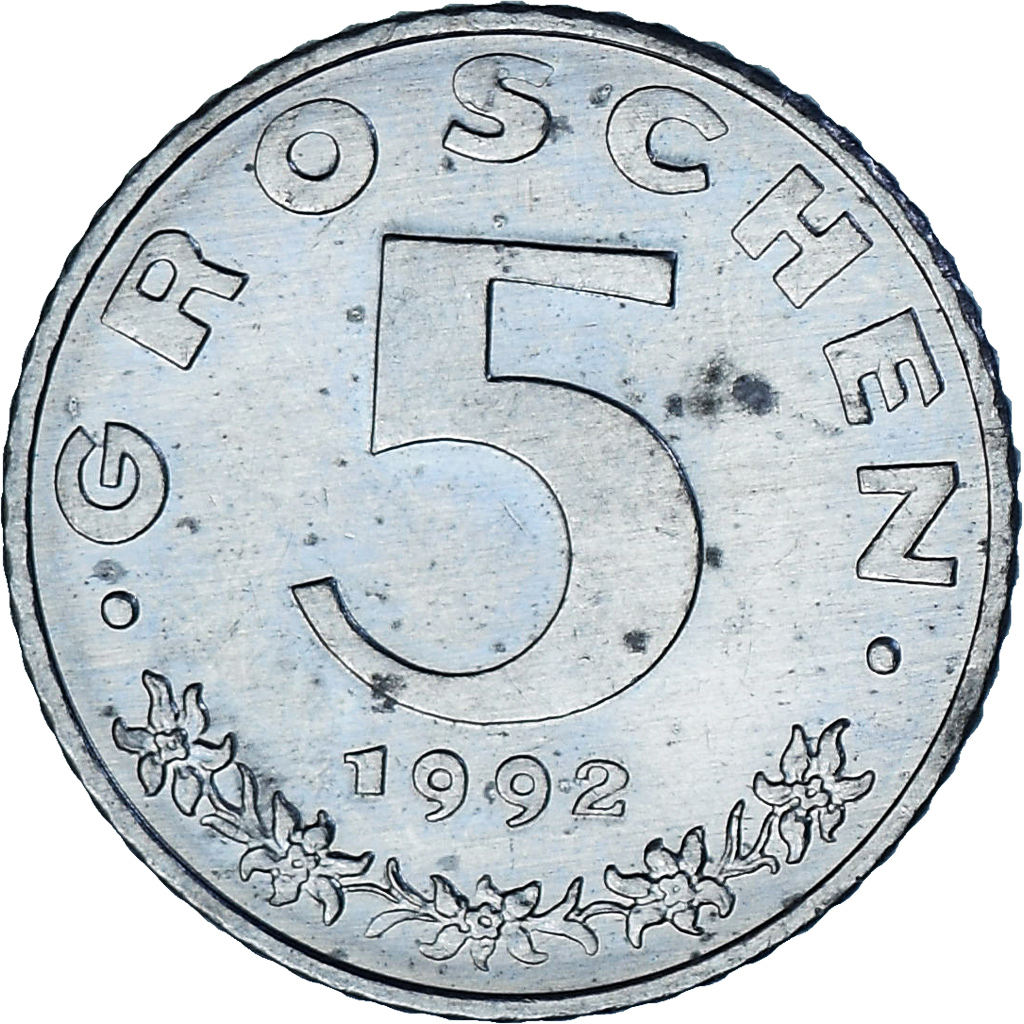 Austria, 5 Groschen, 1992
