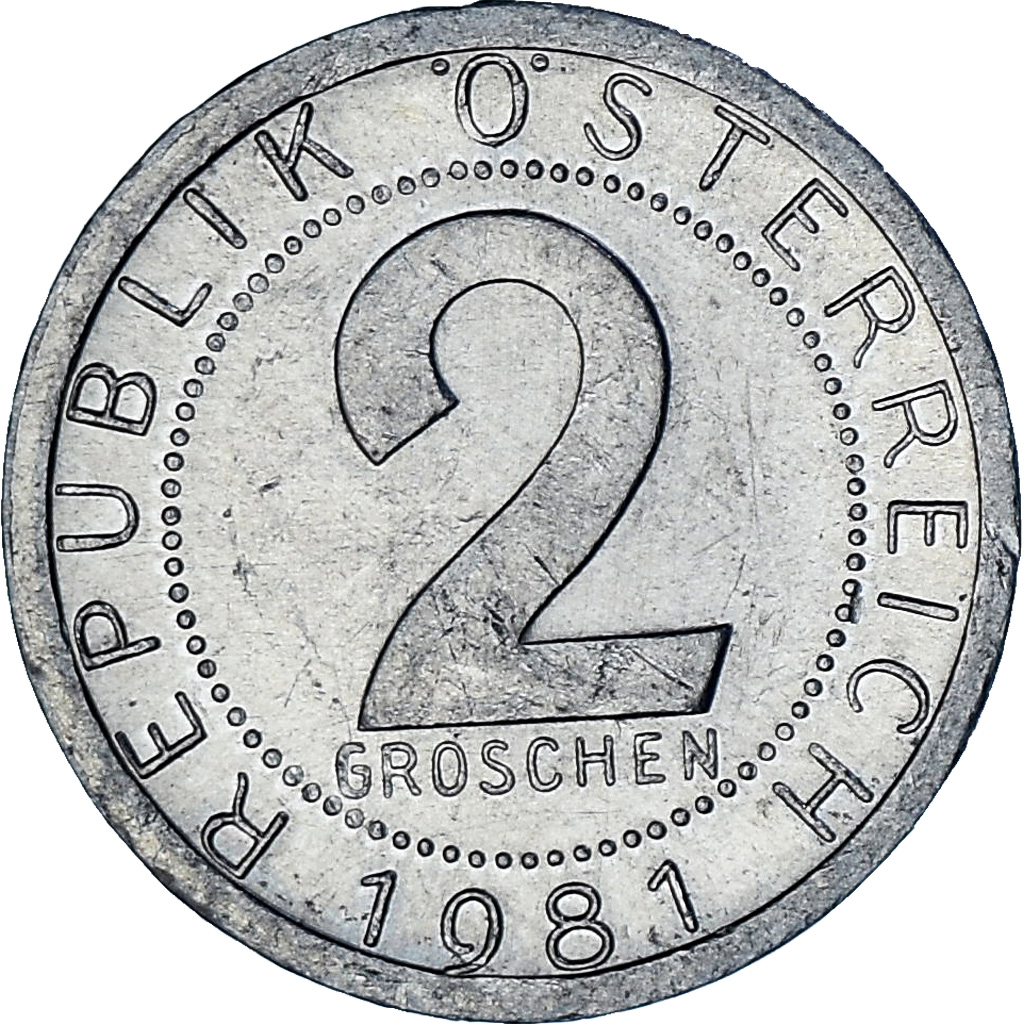 Austria, 2 Groschen, 1981