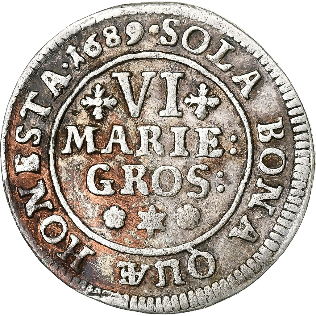 Duchy of Brunswick-Lüneburg, Ernst August, 6 Mariengroschen, 1689, Silver