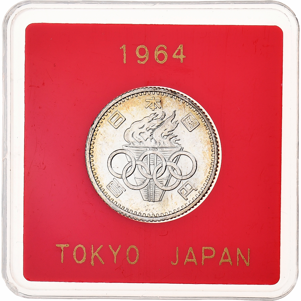 Japan, 100 Yen, Showa, Olympic Games, 1964, Osaka, Silver, 