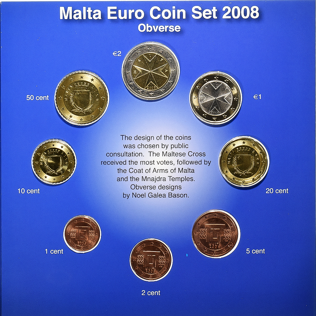Malta, Set 1 ct. - 2 Euro, BU, 2008, MDP, STGL