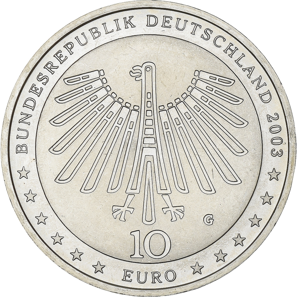 Germany, 10 Euro, Gottfried Semper, 2003, Karlsruhe, Silver, , KM:227