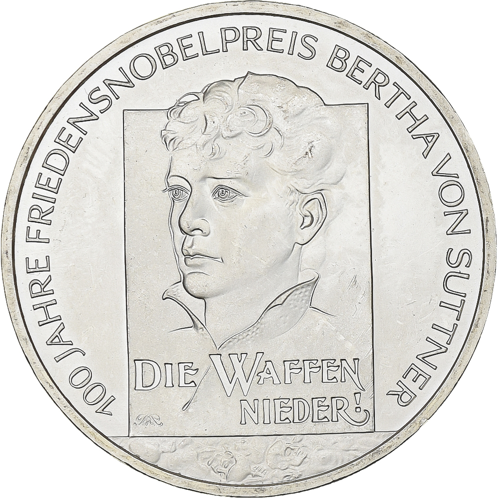 Germany, 10 Euro, Bertha von Suttner, 2005, Stuttgart, Silver, , KM:242