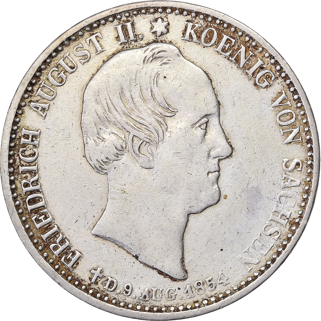 Kingdom of Saxony, Friedrich Wilhelm II, 1/3 Thaler, 1854, Dresden, Silver