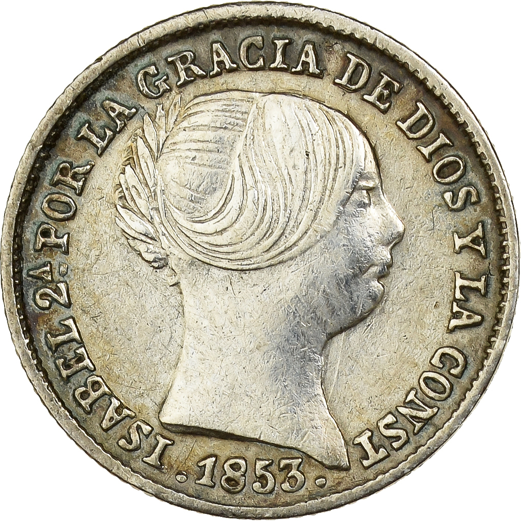Spain, Isabel II, 1 Réal, 1853, Seville, Silver, , KM:598.3