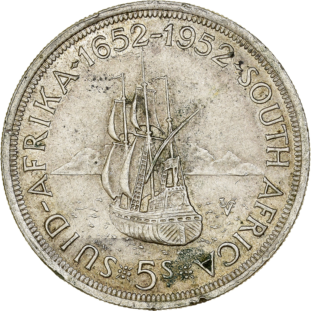 South Africa, George VI, 5 Shillings, 1952, Pretoria, Silver, , KM:41