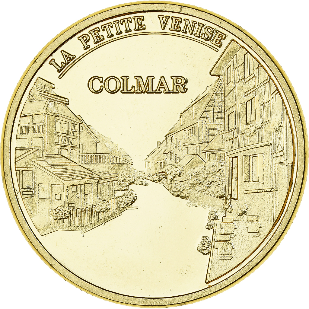 France, Medal, Colmar - La petite Venise, Gilt iron, Colourized, 