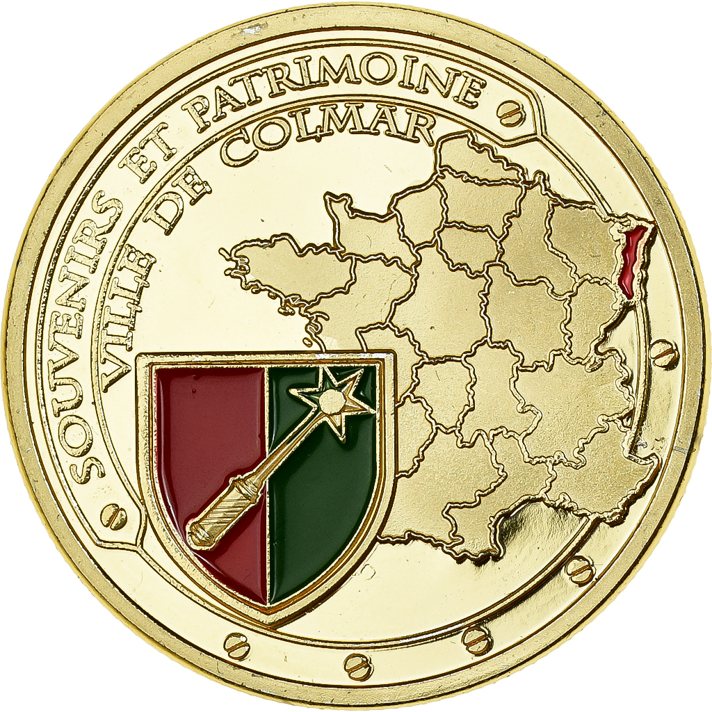 France, Medal, Colmar - La petite Venise, Gilt iron, Colourized, 