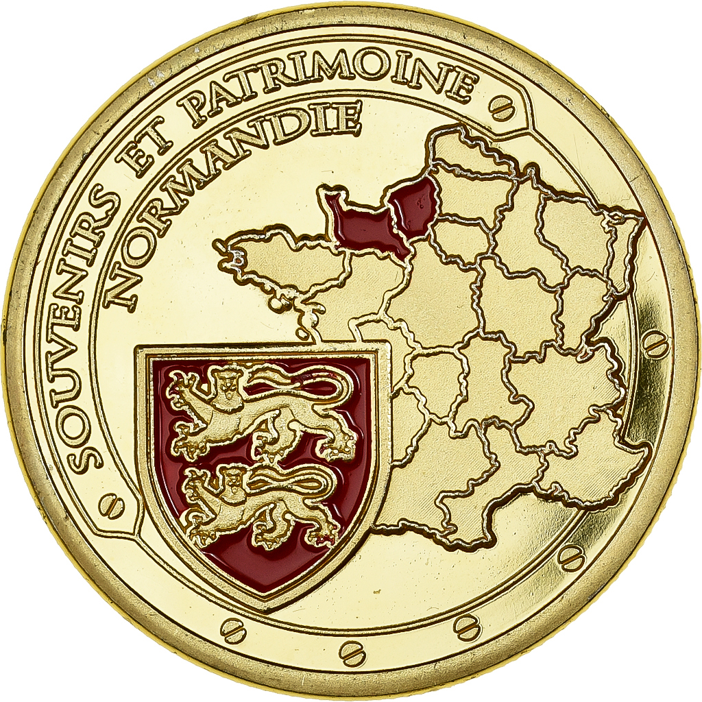 France, Medal, Normandie - Viking, Gilt iron, Colourized, 