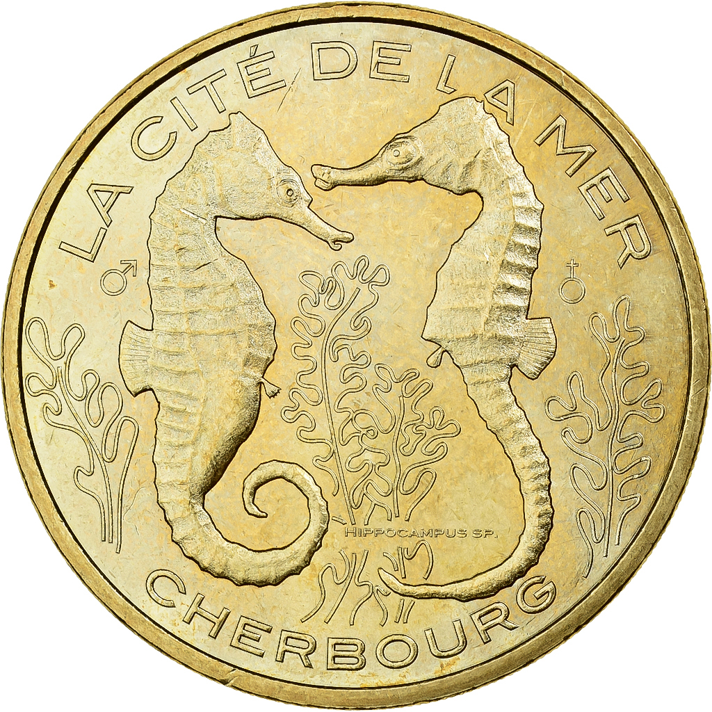 France, Tourist token, Cherbourg - Cité de la Mer - Hippocampes, 2012