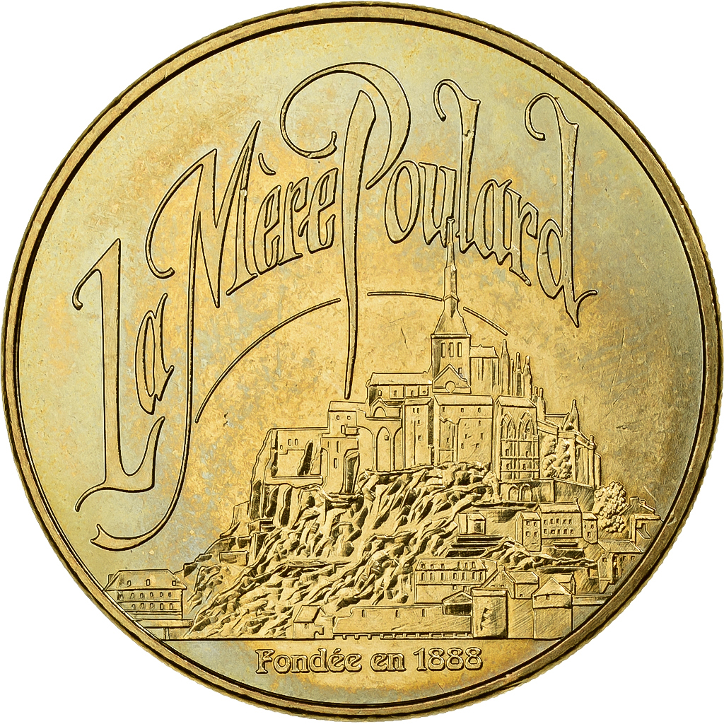 France, Tourist token, La Mère Poulard, 2012, MDP, Copper-nickel Aluminium