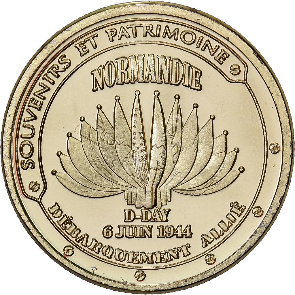 France, Medal, Normandie, Utah Beach - 6 juin 1944, ND(2013), Gilt iron