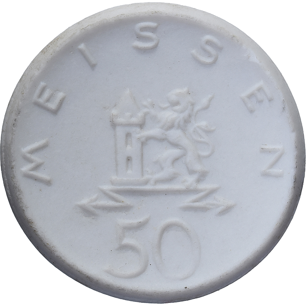 Weimar Republic, Stadt Meissen, 50 Pfennig, 1921, , Porcelain