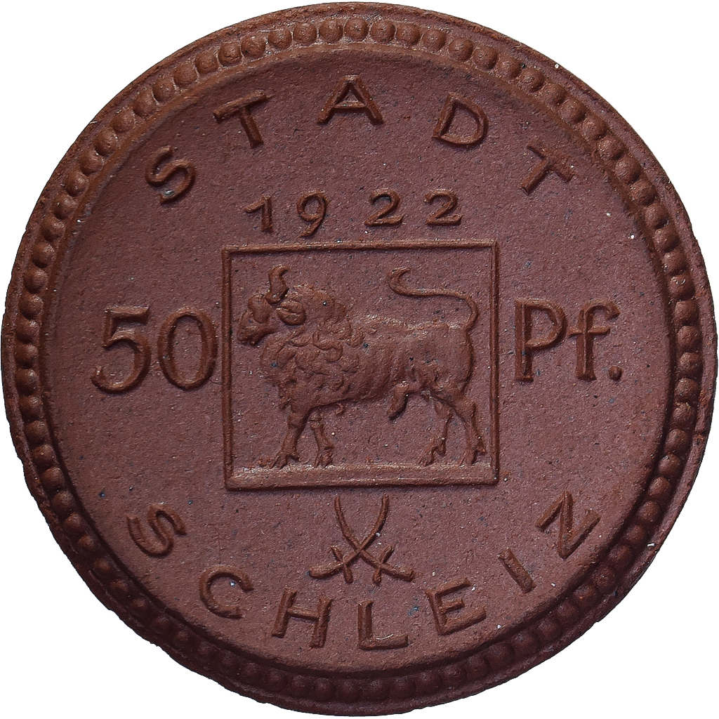 Weimar Republic, Stadt Schleiz, 50 Pfennig, 1922, , Porcelain
