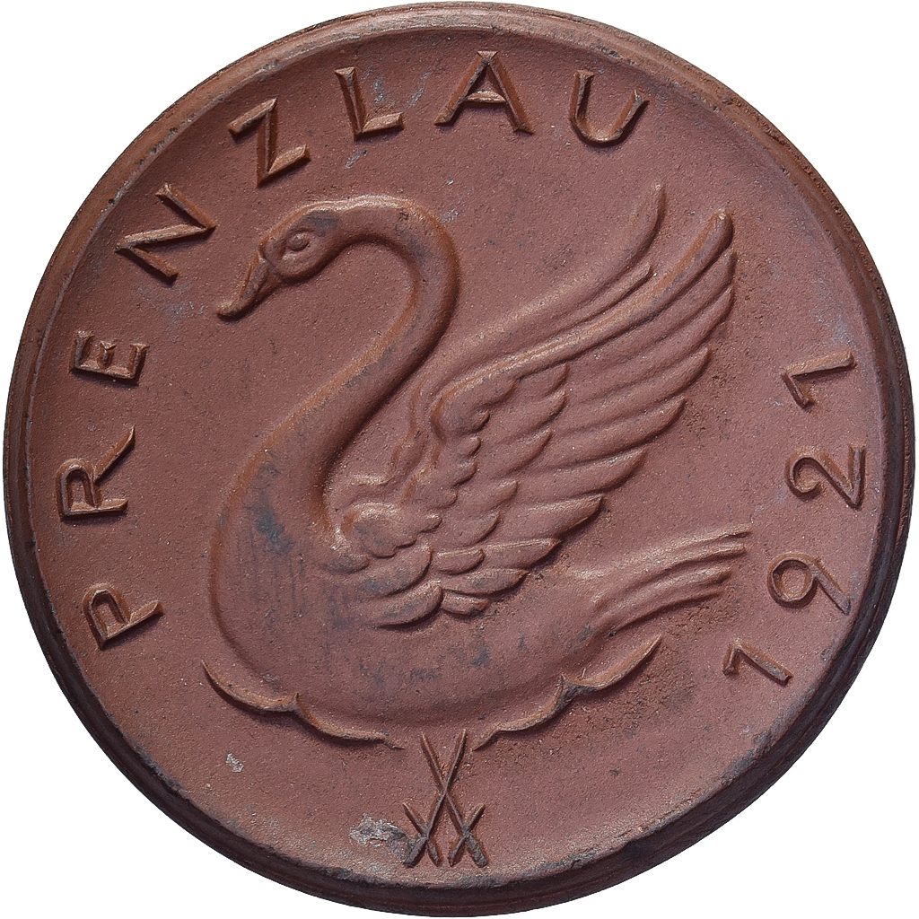 Weimar Republic, Stadt Prenzlau, 1/2 Mark, 1921, , Porcelain