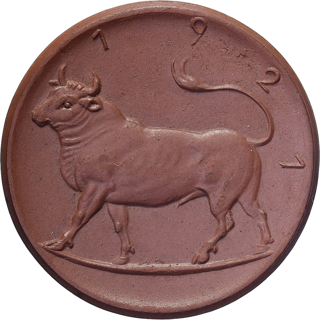 Weimar Republic, Stadt Luckau, 75 Pfennig, 1921, , Porcelain