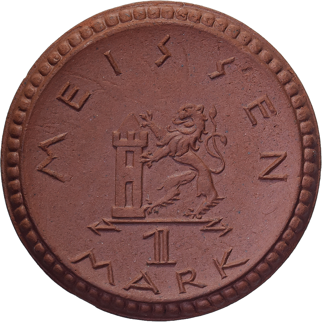 Weimar Republic, Stadt Meissen, 1 Mark, 1921, , Porcelain