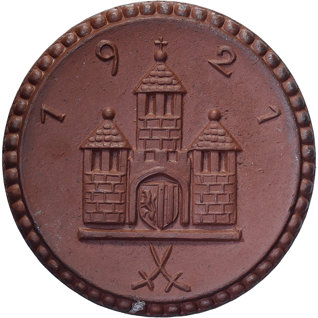 Weimar Republic, Stadt Freiberg, 1 Mark, 1921, , Porcelain