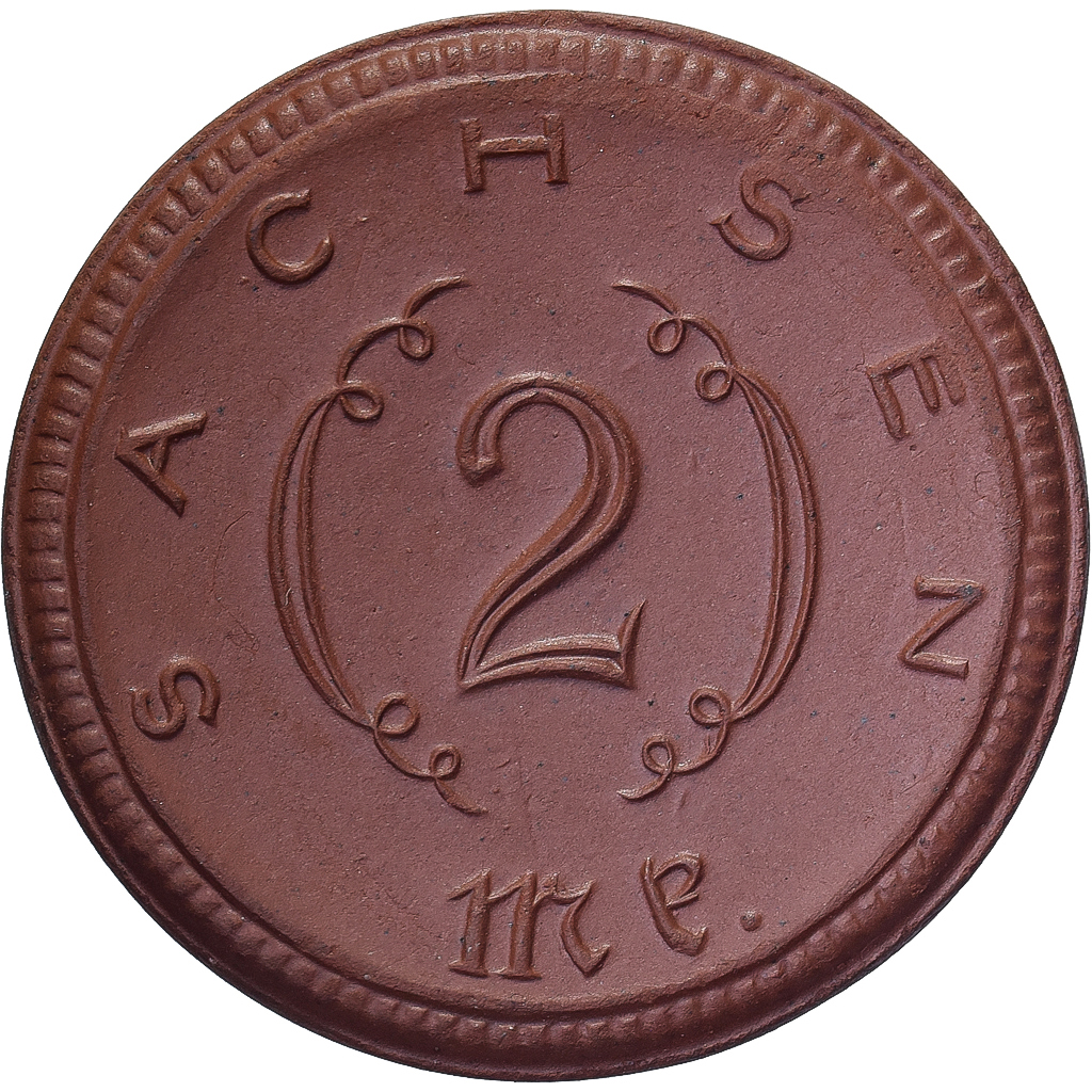 Weimar Republic, Federal state of Saxony, 2 Mark, 1921, , Porcelain