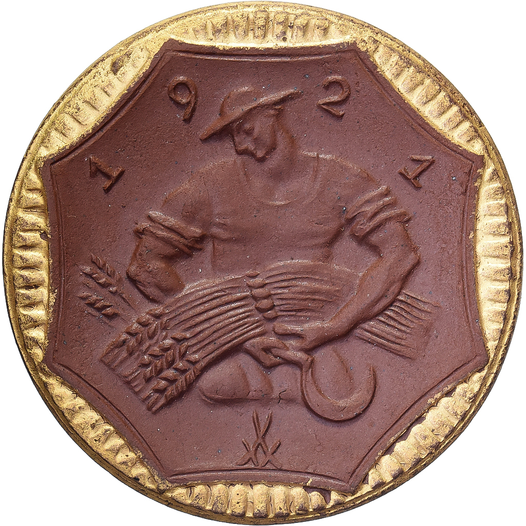 Weimar Republic, Federal state of Saxony, 10 Mark, 1921, Gilded, 