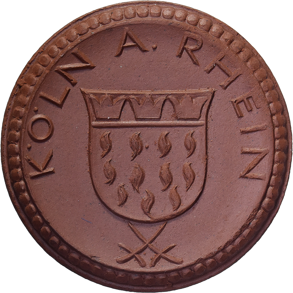 Weimar Republic, Stadt Köln, 10 Mark, 1921, , Porcelain