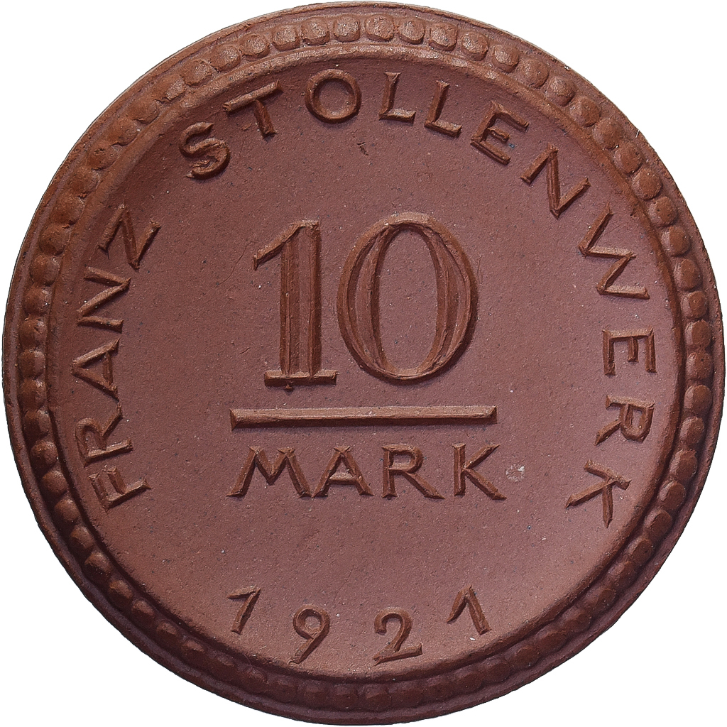 Weimar Republic, Stadt Köln, 10 Mark, 1921, , Porcelain