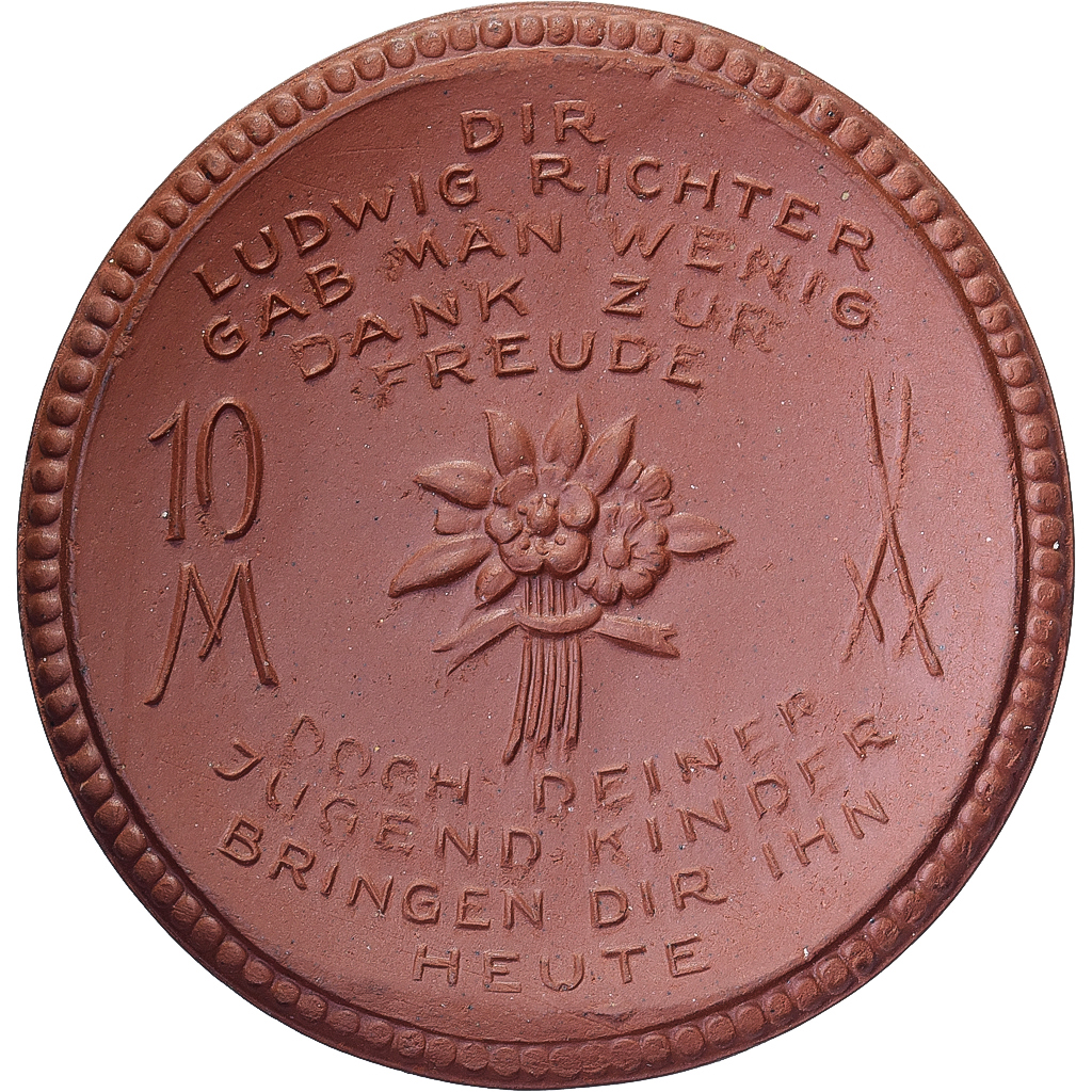 Weimar Republic, Stadt Sachsen, 10 Mark, 1921, , Porcelain