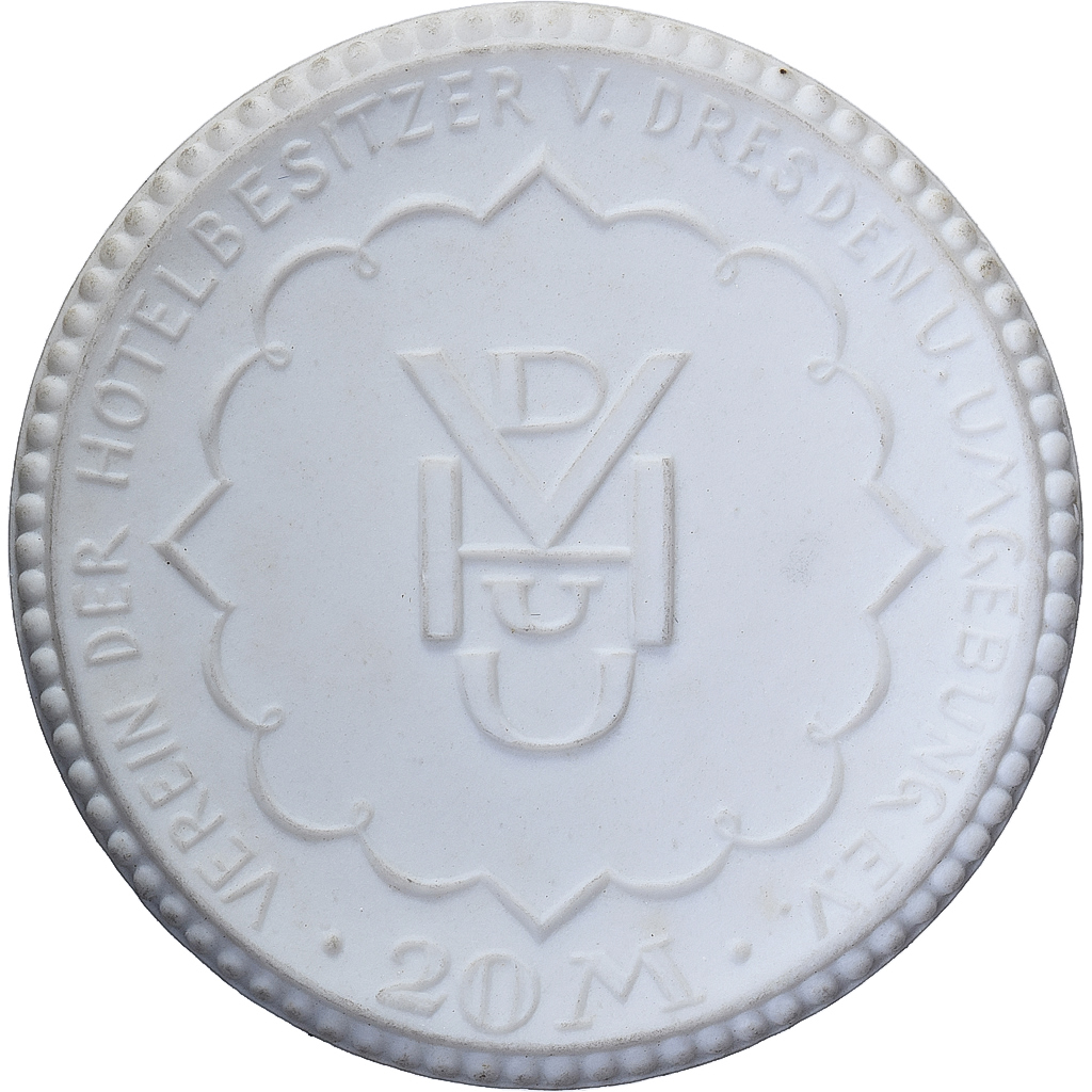 Weimar Republic, Stadt Dresden, 20 Mark, 1921, , Porcelain