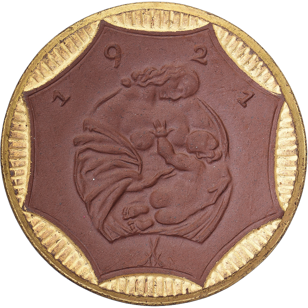 Weimar Republic, Stadt Sachsen, 20 Mark, 1921, Gilded, , Porcelain