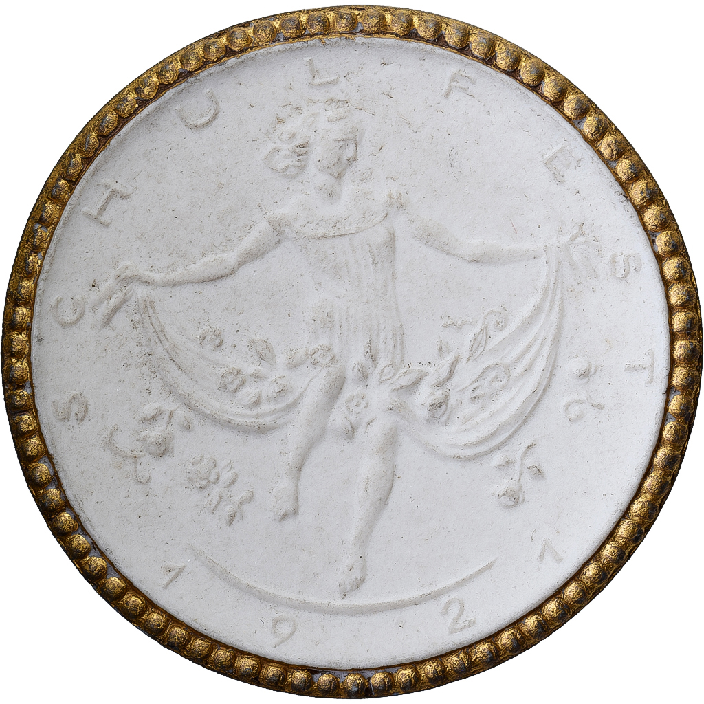 Germany, Medal, Höhere Mädchenschule, Meissen, 1921, Porcelain, Gilded