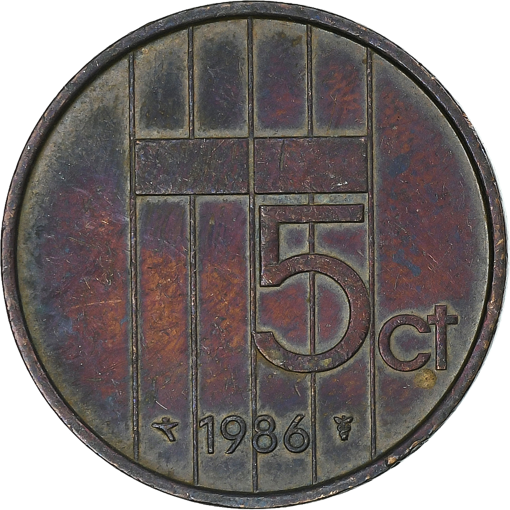 Netherlands, 5 Cents, 1986