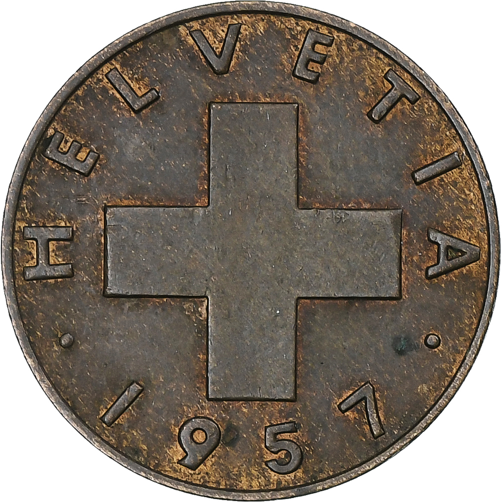 Switzerland, Rappen, 1957
