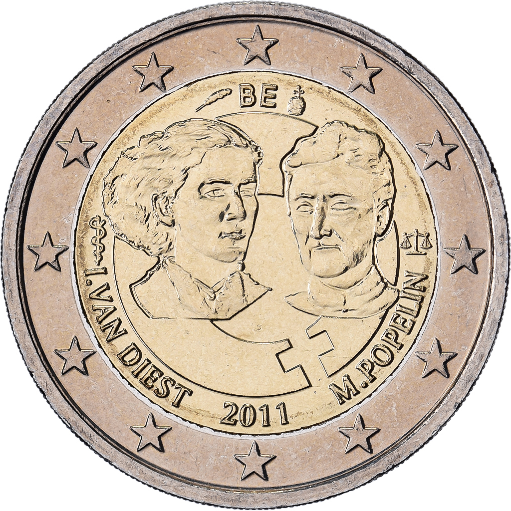 Belgique, Albert II, 2 Euro, 100 ans - Journée des droits de la femme, 2011, SPL