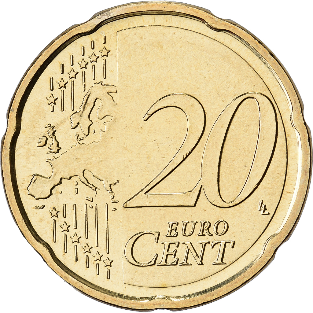 Latvia, 20 Centimes, 2014, Stuttgart, Nordic gold, UNZ+