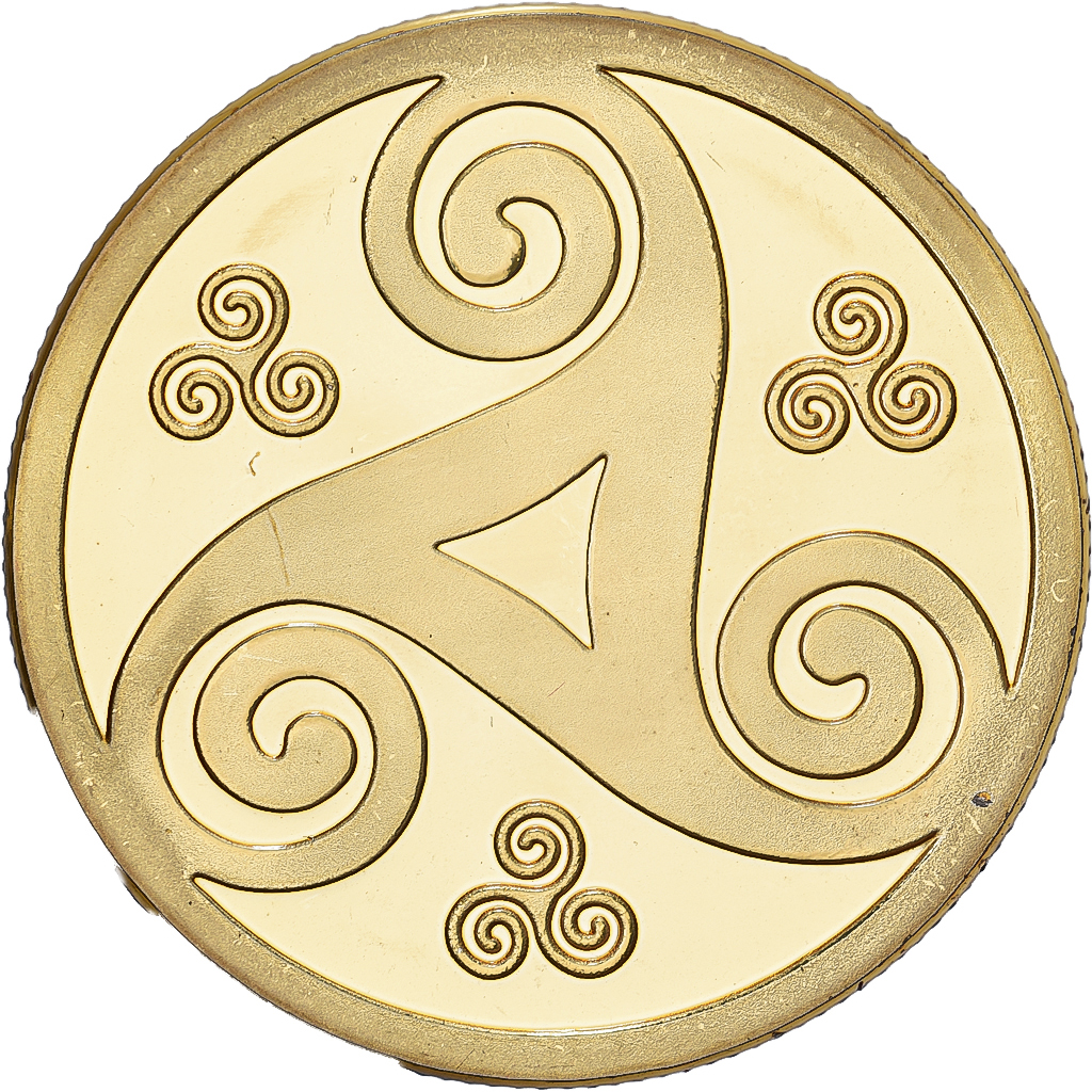 France, Medal, Bretagne - Aux pays celtiques, Gilt steel, Colourized, 