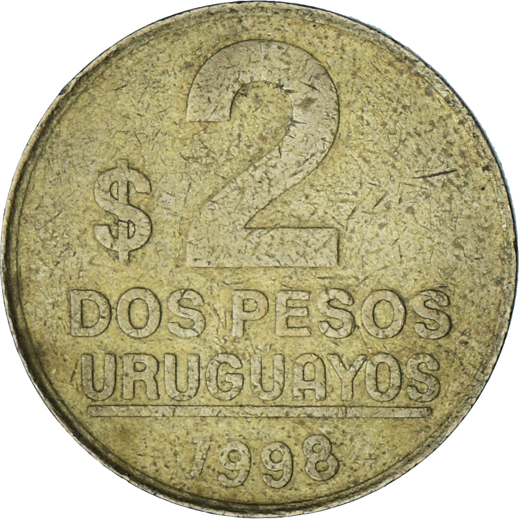 Uruguay, 2 Pesos Uruguayos, 1998