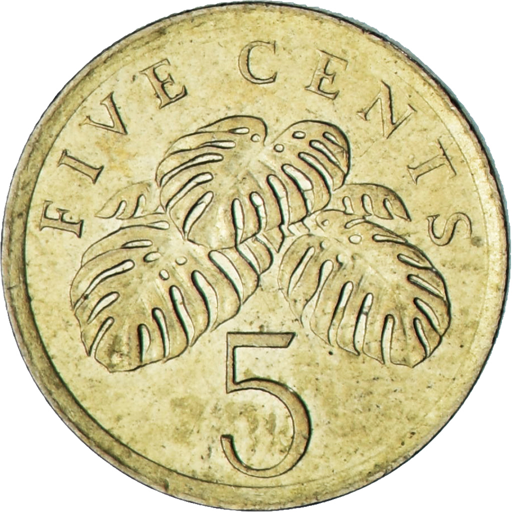 Singapore, 5 Cents, 1990