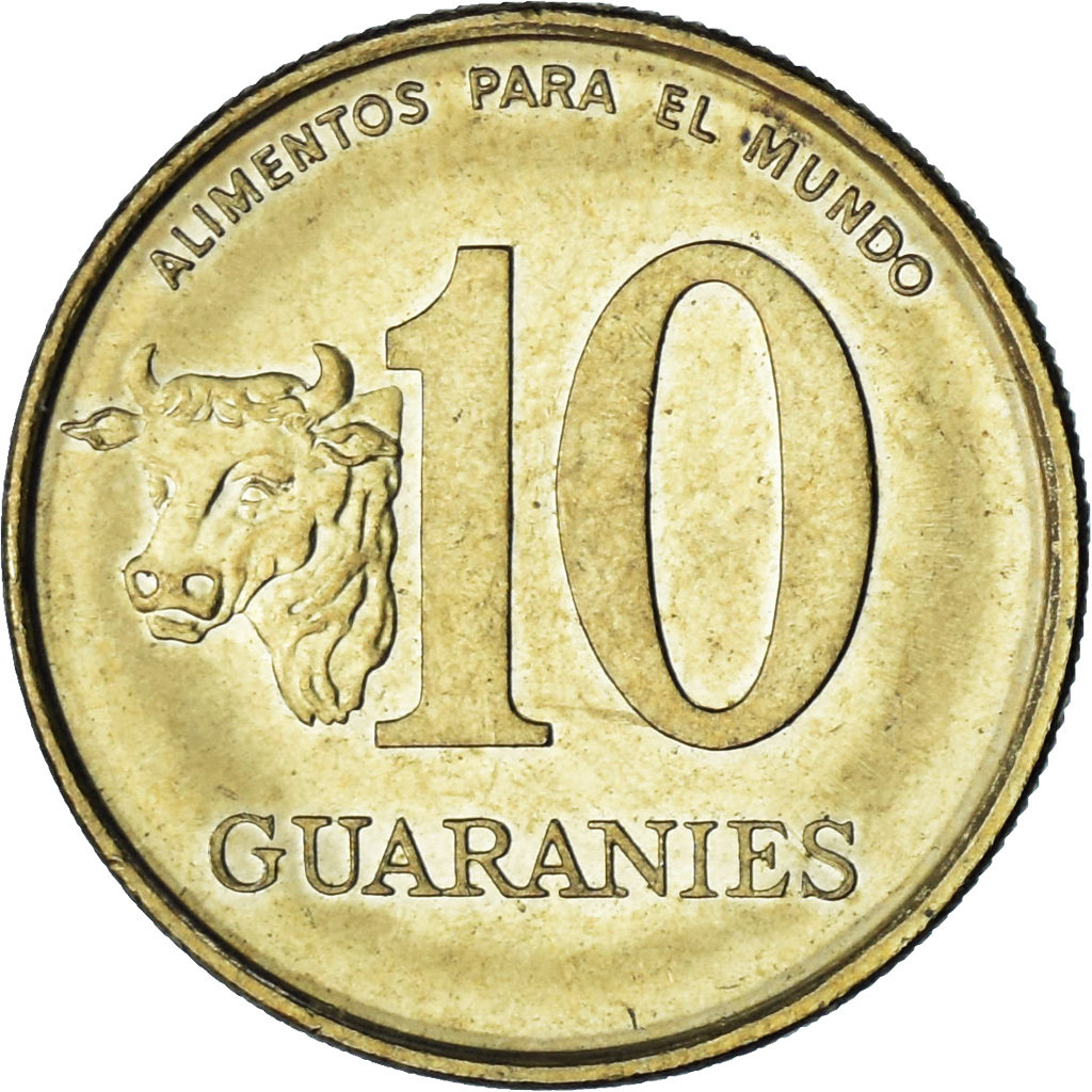 Paraguay, 10 Guaranies, 1996
