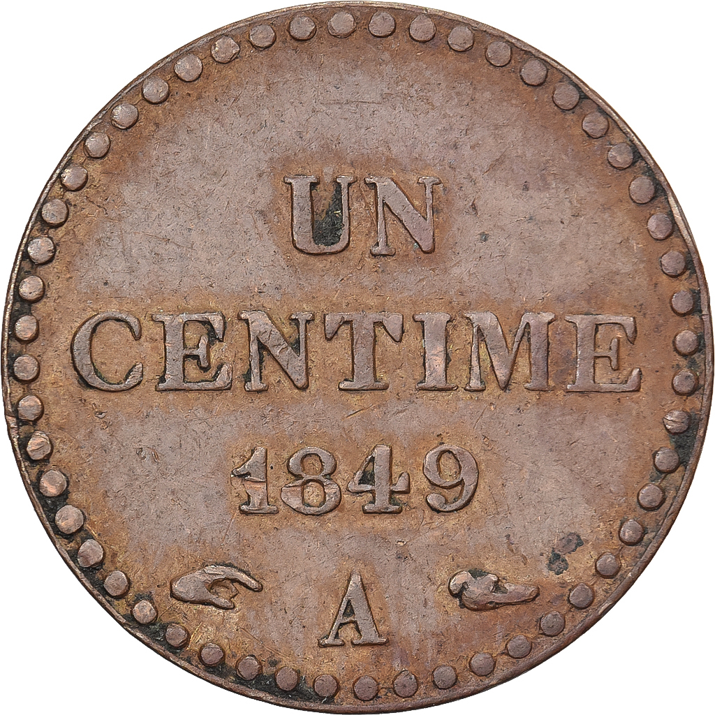 France, 1 Centime, Dupré, 1849, Paris, Bronze, , Gadoury:84